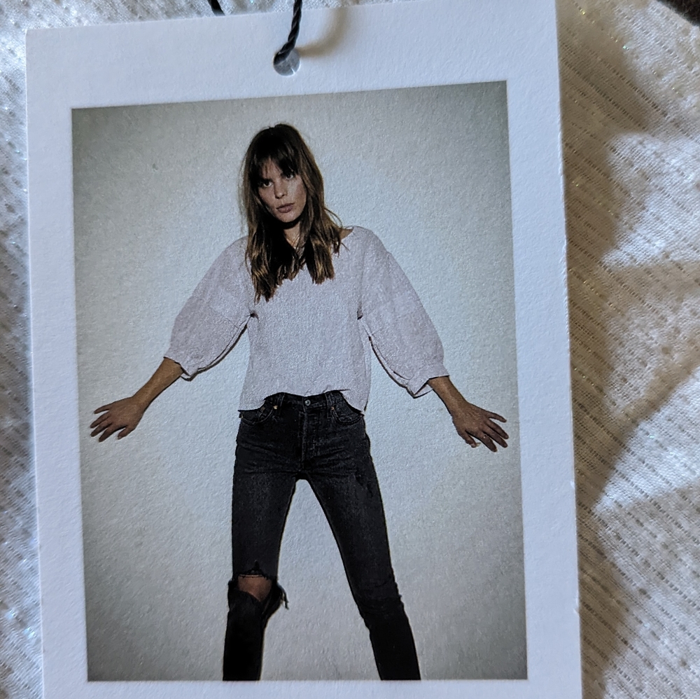 NWOT-Viviana Easy Peasant Blouse, white, Nation LTD, women's small